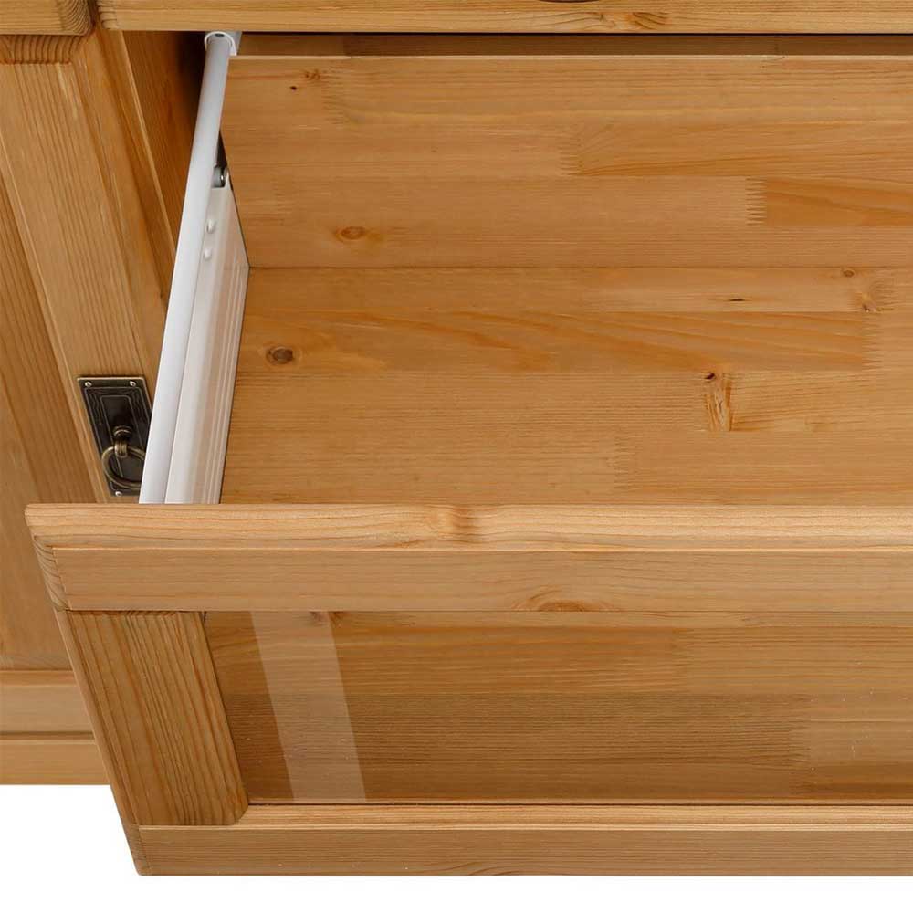 Buffetschrank Kiefer Viscinas 168 cm hoch mit Glastüren