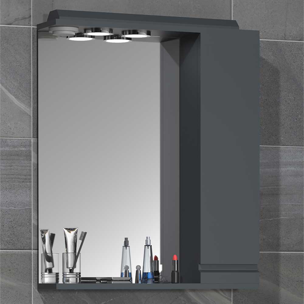 Spiegelschrank Anthrazit Fabolie modern Beleuchtung in Badezimmer mit LED